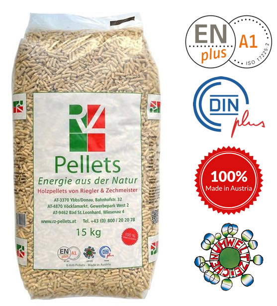 Pellet RZ Austria Tripla Certificazione – 100% Abete bianco - Pellet Web